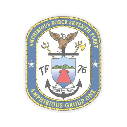 7th Fleet Amphibious Force (U.S. Navy) STICKER Vinyl Kiss-Cut Decal 4 Inch Transparent - The Sticker Space