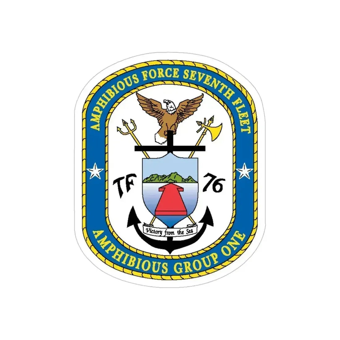7th Fleet Amphibious Force (U.S. Navy) Transparent STICKER Die-Cut Vinyl Decal 6 Inch Transparent - The Sticker Space