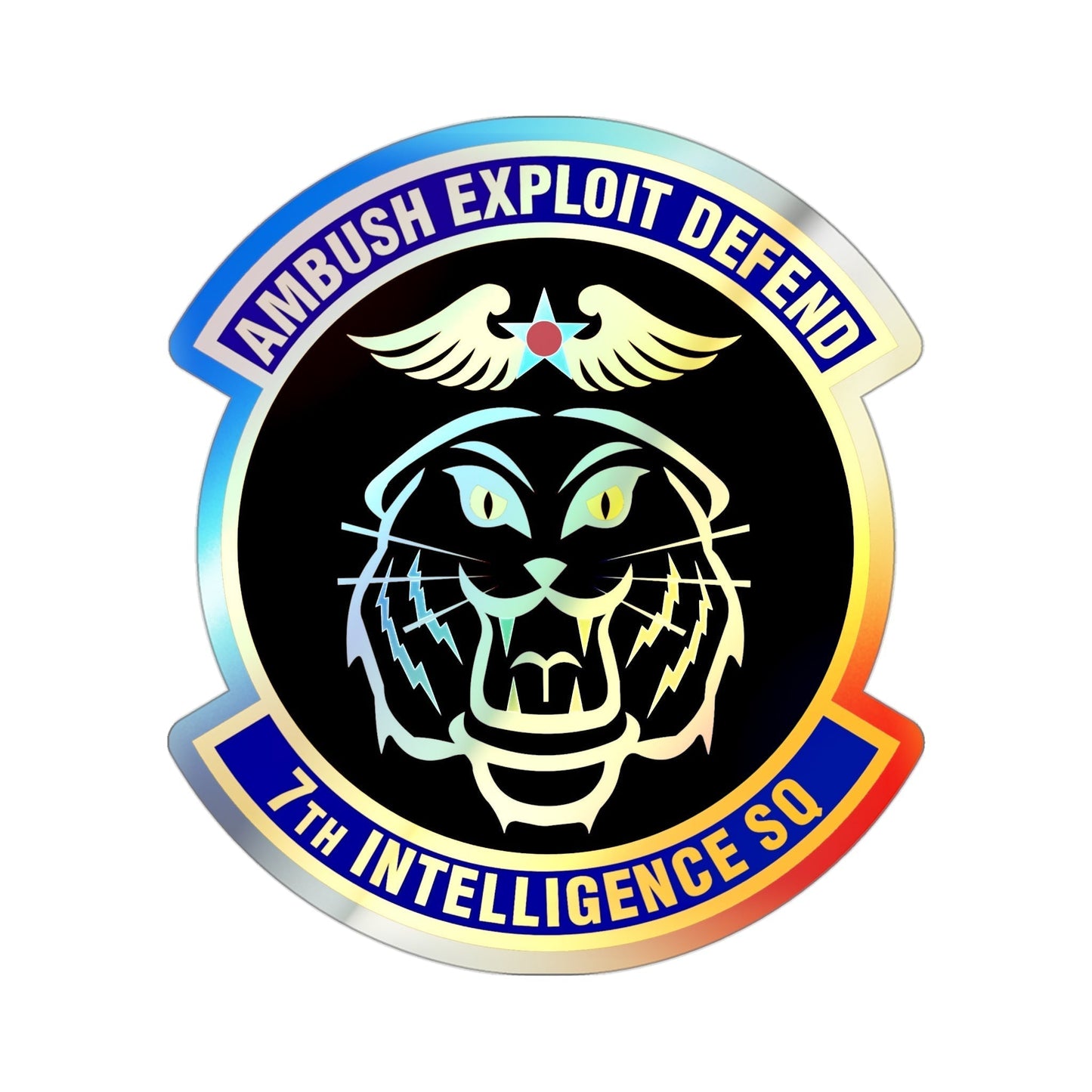 7th Intelligence Squadron (U.S. Air Force) Holographic STICKER Die-Cut Vinyl Decal-3 Inch-The Sticker Space