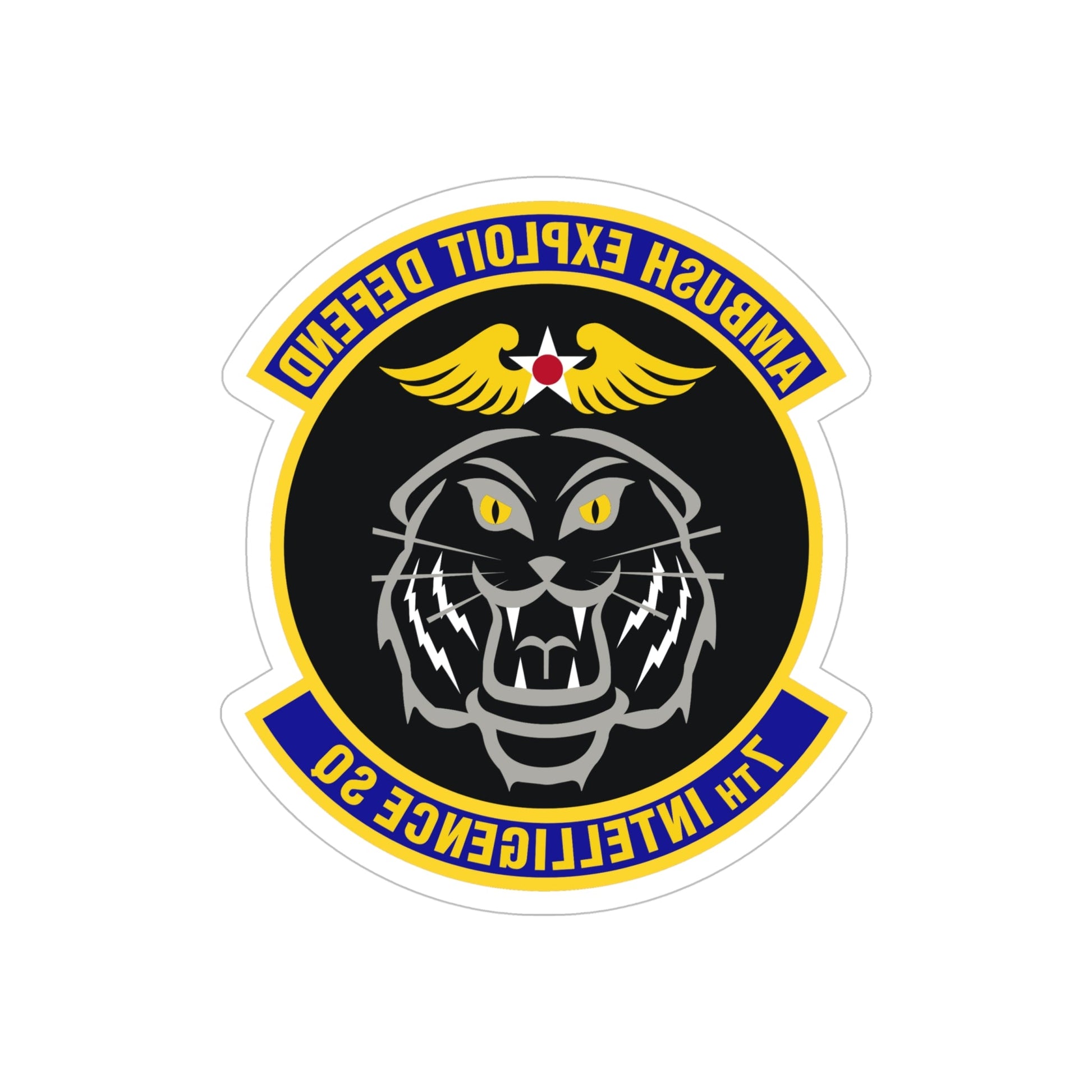 7th Intelligence Squadron (U.S. Air Force) REVERSE PRINT Transparent STICKER-6" × 6"-The Sticker Space