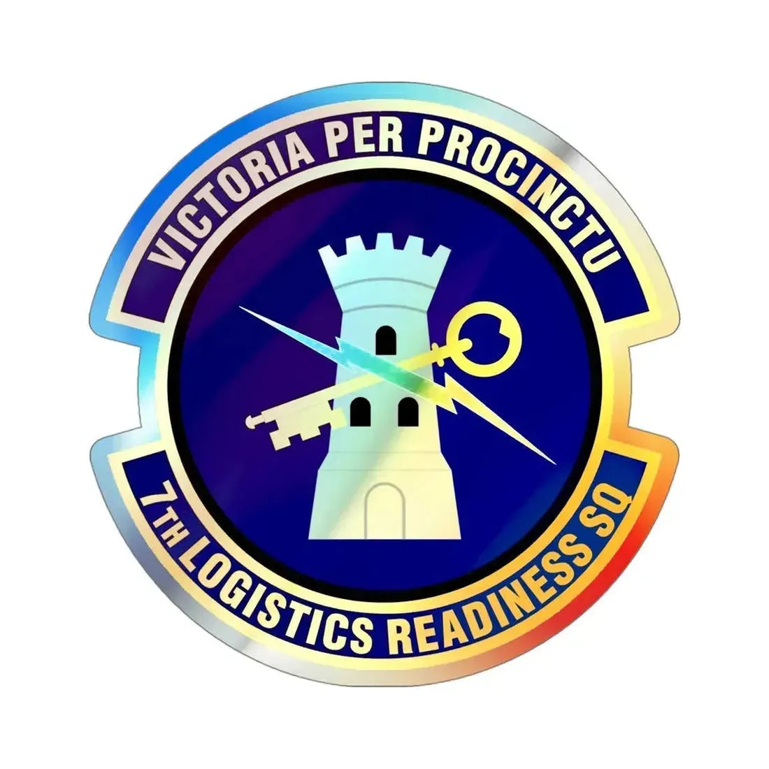 7th Logistics Readiness Squadron (U.S. Air Force) Holographic STICKER Die-Cut Vinyl Decal 4 Inch Holographic - The Sticker Space