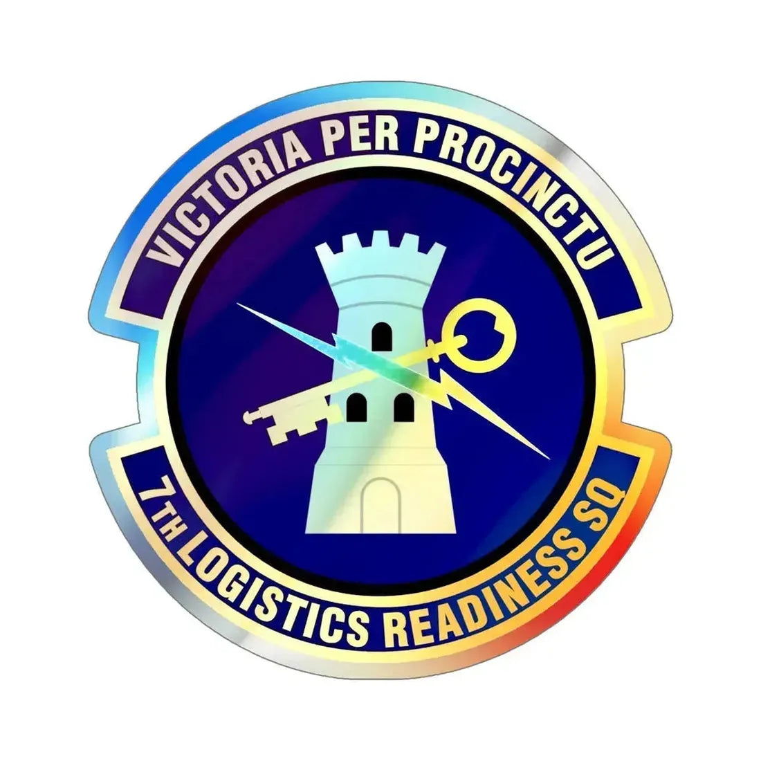 7th Logistics Readiness Squadron (U.S. Air Force) Holographic STICKER Die-Cut Vinyl Decal 6 Inch Holographic - The Sticker Space