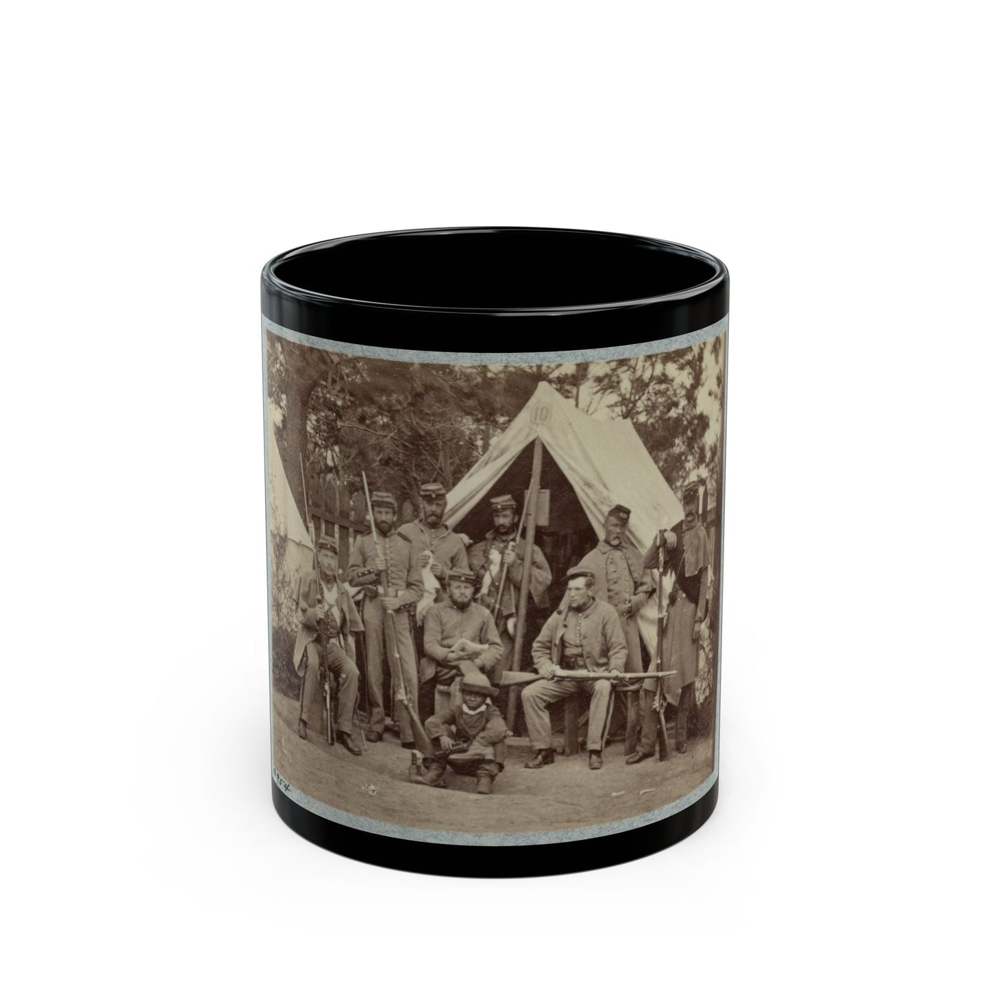 7th New York State Militia, Camp Cameron, D.C., 1861 001(2) (U.S. Civil War) Black Coffee Mug