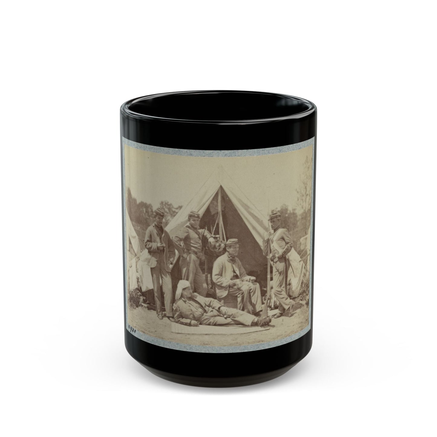 7th New York State Militia, Camp Cameron, D.C., 1861 002(2) (U.S. Civil War) Black Coffee Mug