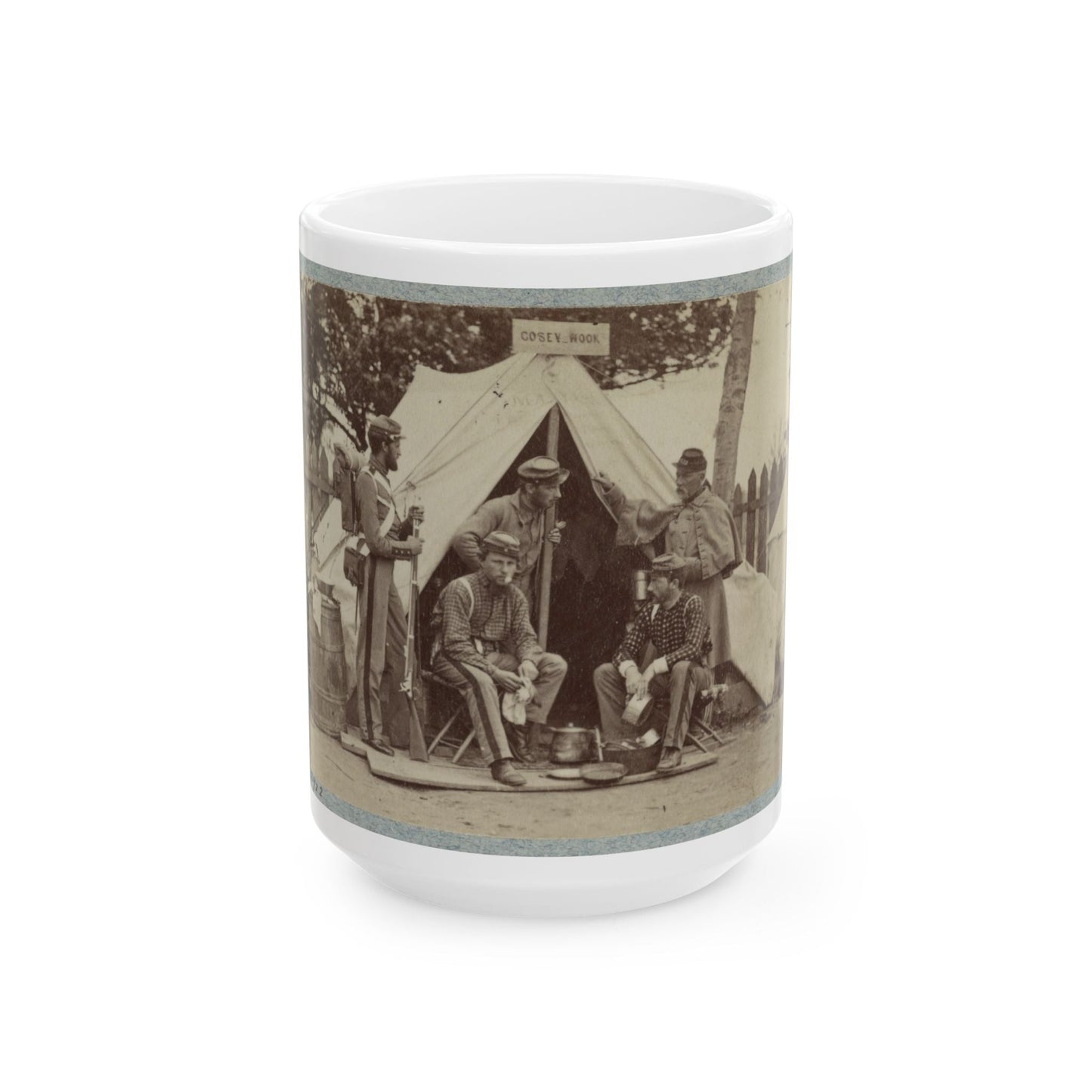 7th New York State Militia, Camp Cameron, D.C., 1861 007 (U.S. Civil War) White Coffee Mug