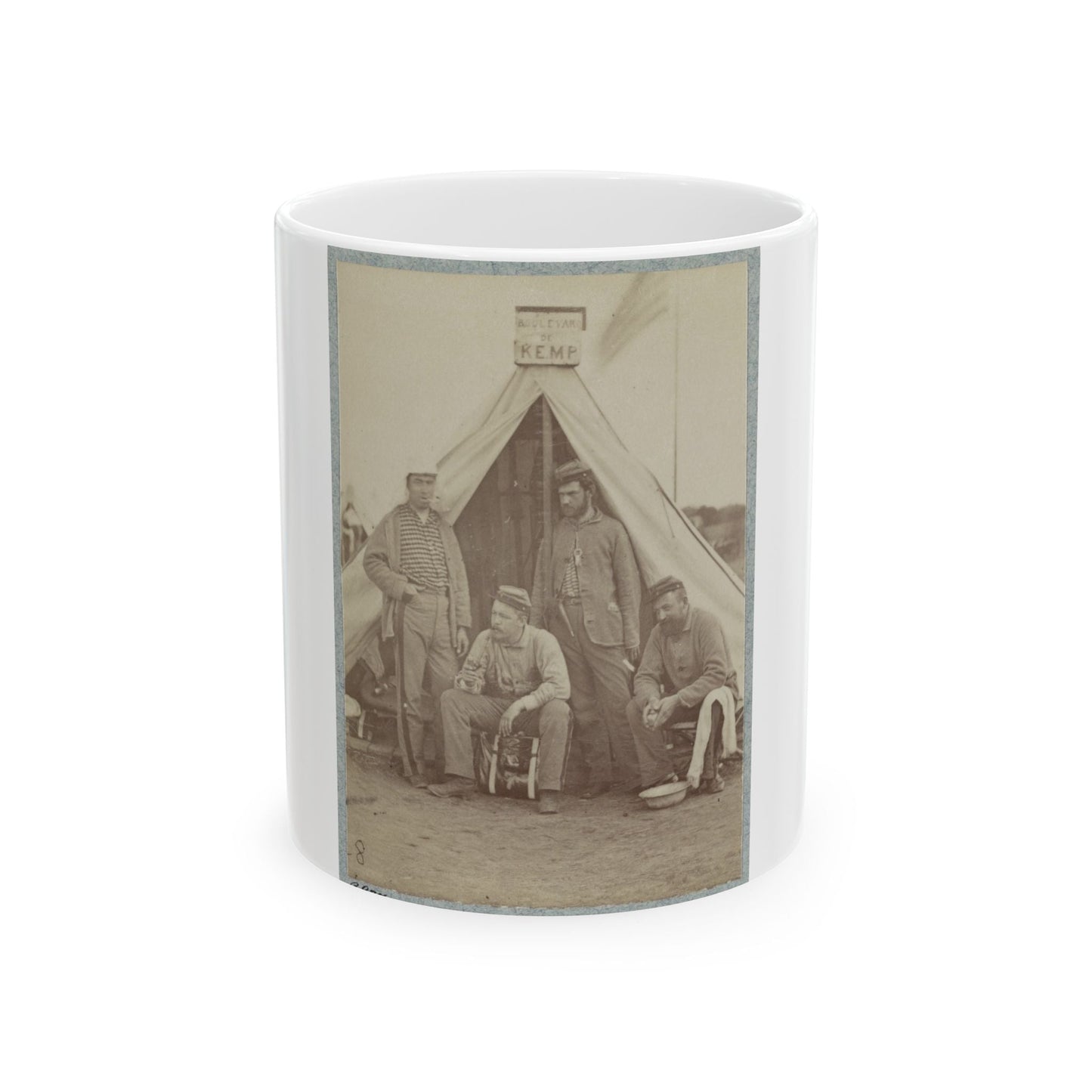 7th New York State Militia, Camp Cameron, D.C., 1861 021 (U.S. Civil War) White Coffee Mug