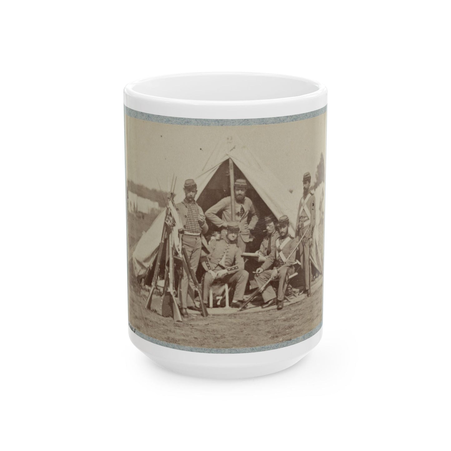 7th New York State Militia, Camp Cameron, D.C., 1861 022 (U.S. Civil War) White Coffee Mug