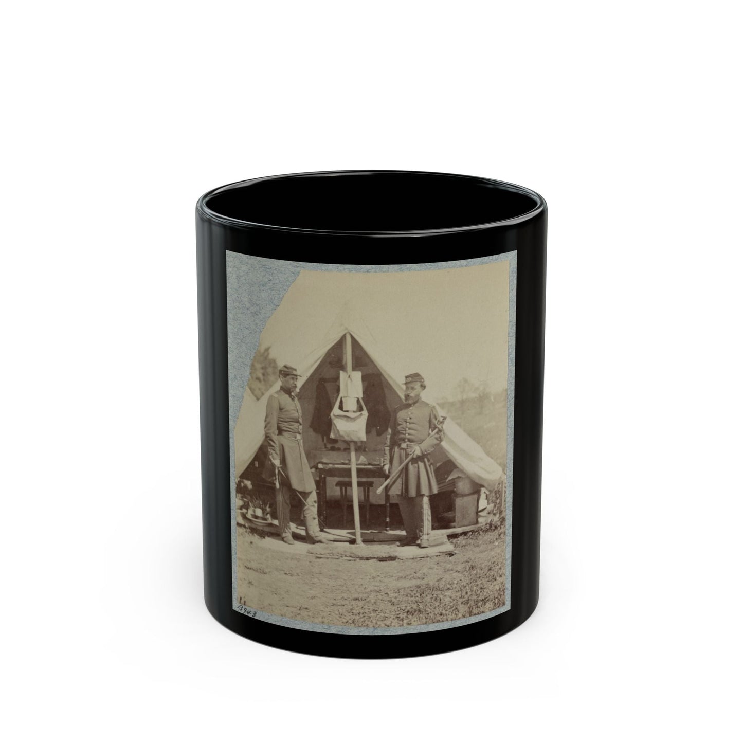 7th New York State Militia, Camp Cameron, D.C., 1861 024 (U.S. Civil War) Black Coffee Mug-11oz-The Sticker Space