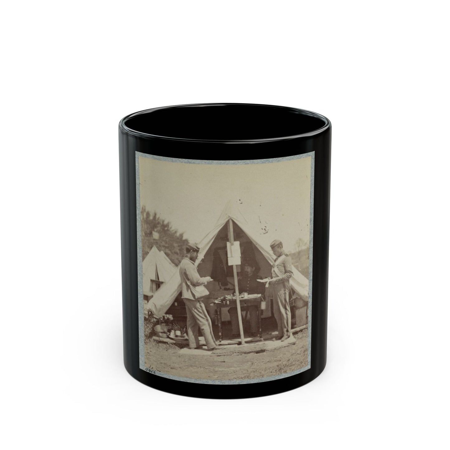 7th New York State Militia, Camp Cameron, D.C., 1861 025 (U.S. Civil War) Black Coffee Mug-11oz-The Sticker Space