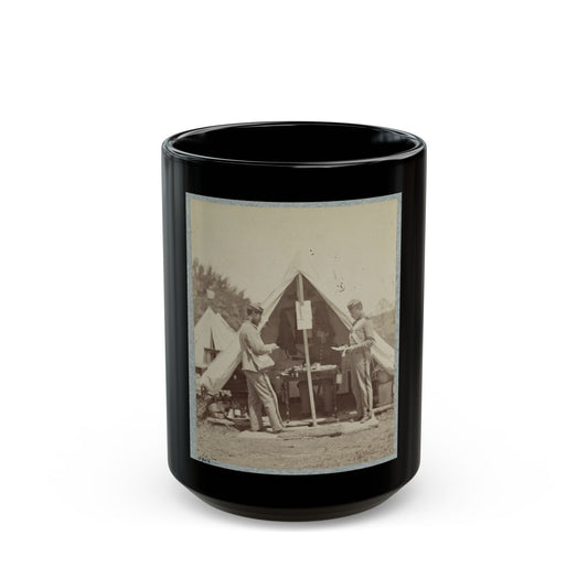 7th New York State Militia, Camp Cameron, D.C., 1861 025 (U.S. Civil War) Black Coffee Mug-15oz-The Sticker Space