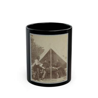 7th New York State Militia, Camp Cameron, D.C., 1861 026 (U.S. Civil War) Black Coffee Mug-11oz-The Sticker Space