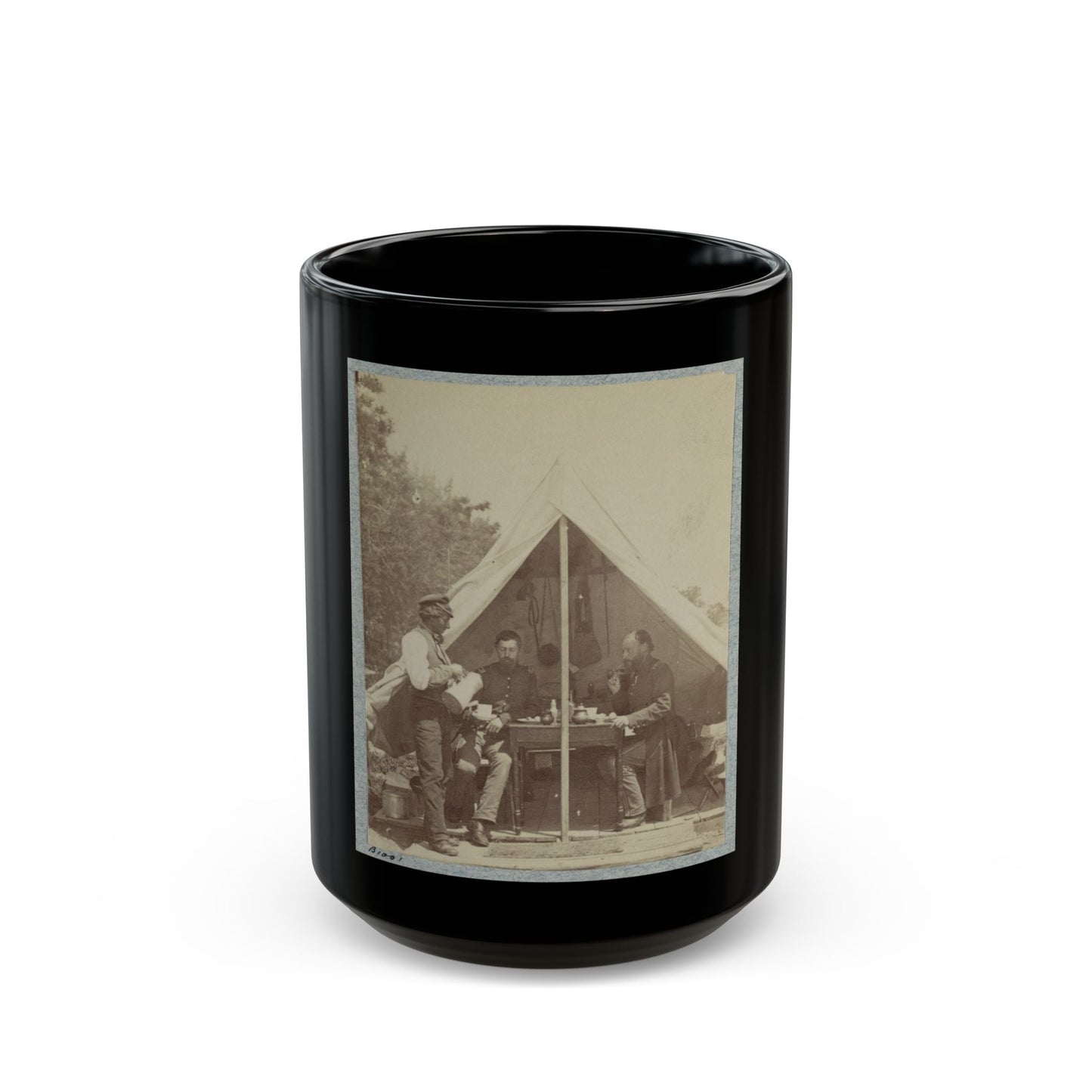 7th New York State Militia, Camp Cameron, D.C., 1861 026 (U.S. Civil War) Black Coffee Mug-15oz-The Sticker Space