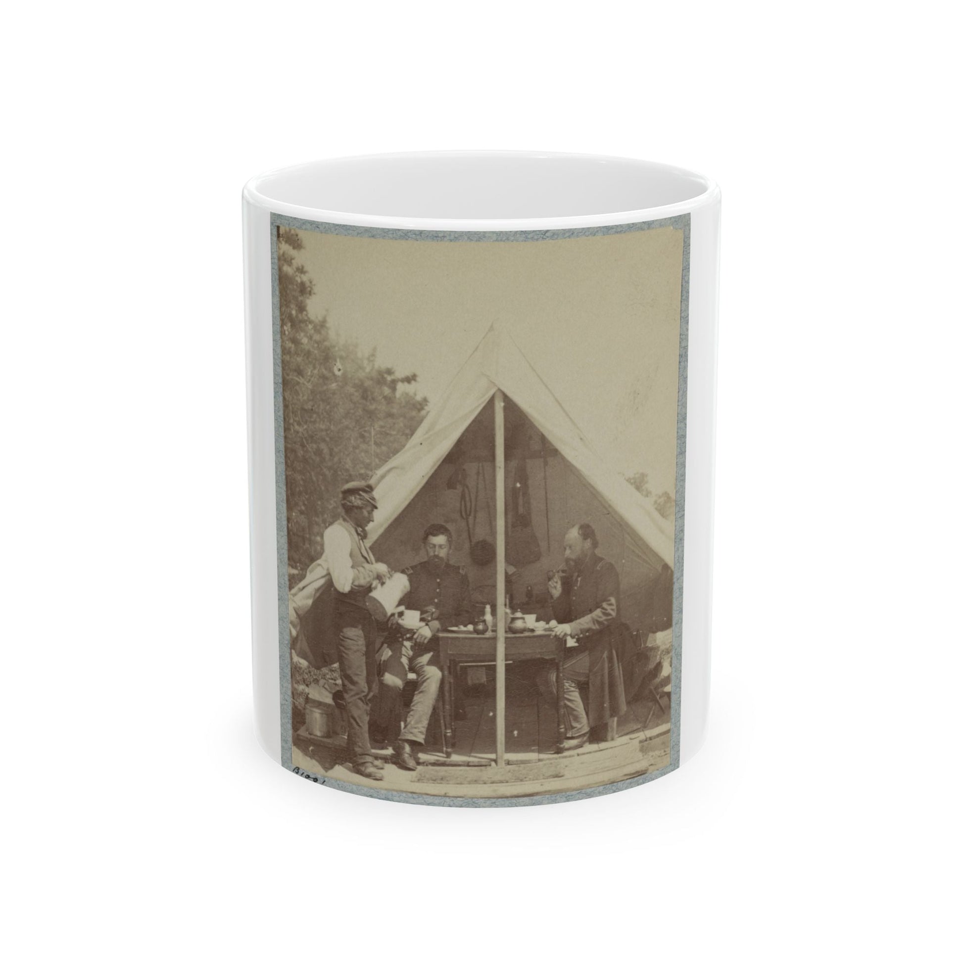 7th New York State Militia, Camp Cameron, D.C., 1861 026 (U.S. Civil War) White Coffee Mug-11oz-The Sticker Space