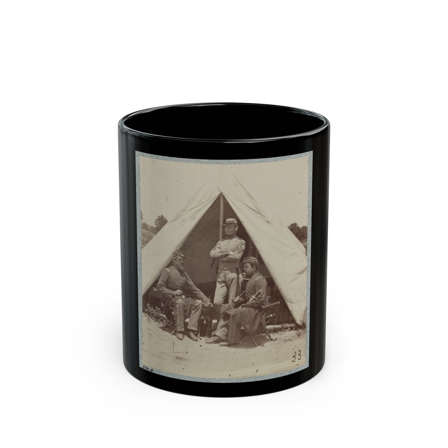 7th New York State Militia, Camp Cameron, D.C., 1861 027 (U.S. Civil War) Black Coffee Mug-11oz-The Sticker Space