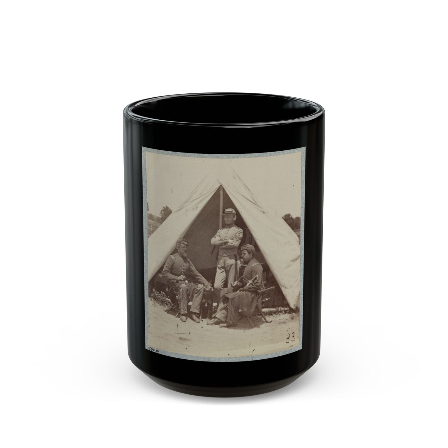 7th New York State Militia, Camp Cameron, D.C., 1861 027 (U.S. Civil War) Black Coffee Mug-15oz-The Sticker Space