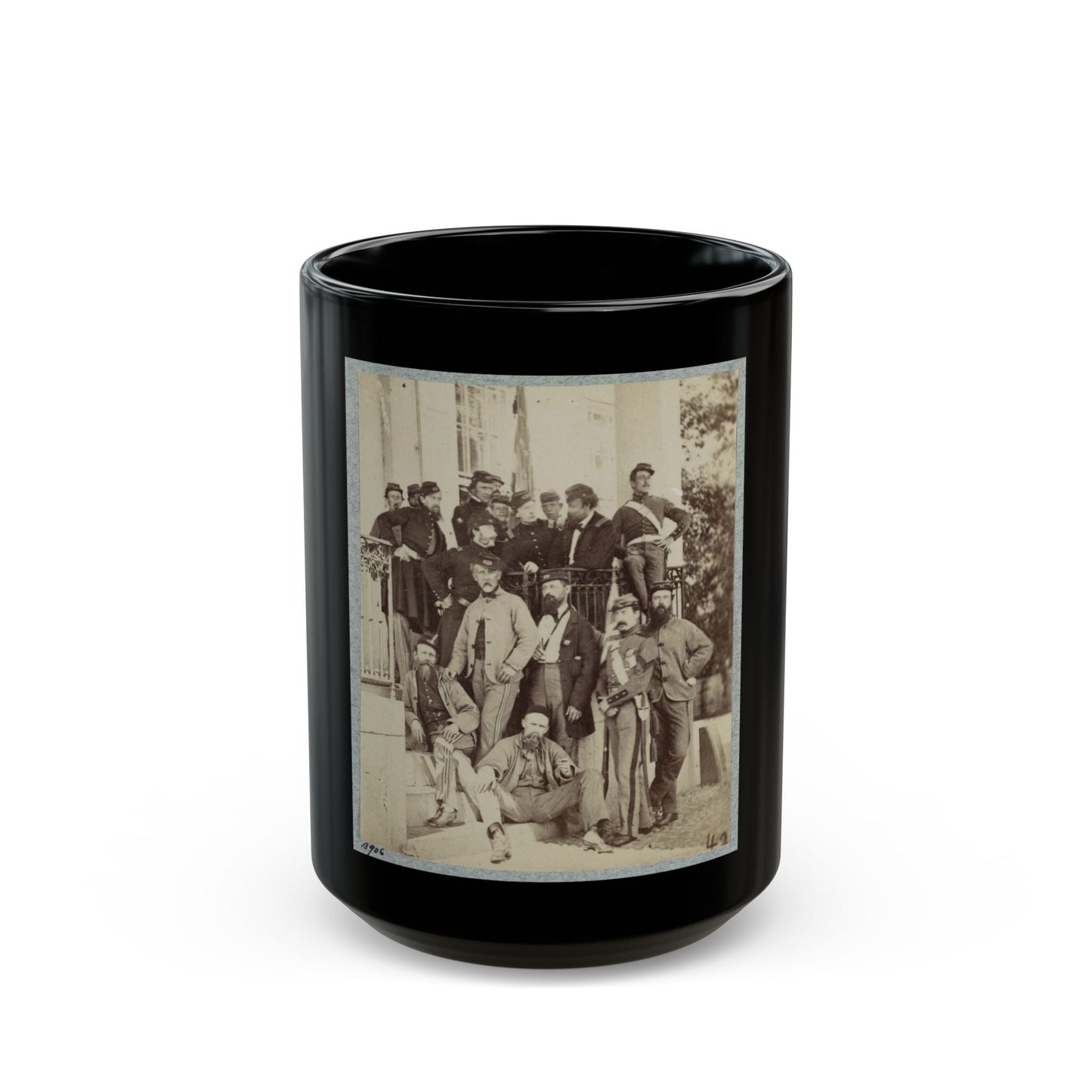 7th New York State Militia, Camp Cameron, D.C., 1861 028 (U.S. Civil War) Black Coffee Mug-15oz-The Sticker Space