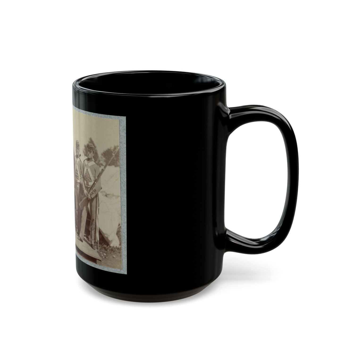 7th New York State Militia, Camp Cameron, D.C., 1861 029 (U.S. Civil War) Black Coffee Mug-The Sticker Space