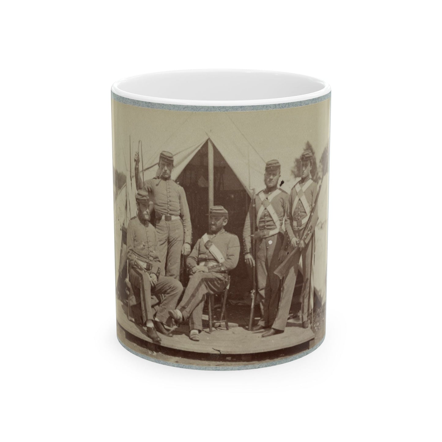 7th New York State Militia, Camp Cameron, D.C., 1861 029 (U.S. Civil War) White Coffee Mug-11oz-The Sticker Space