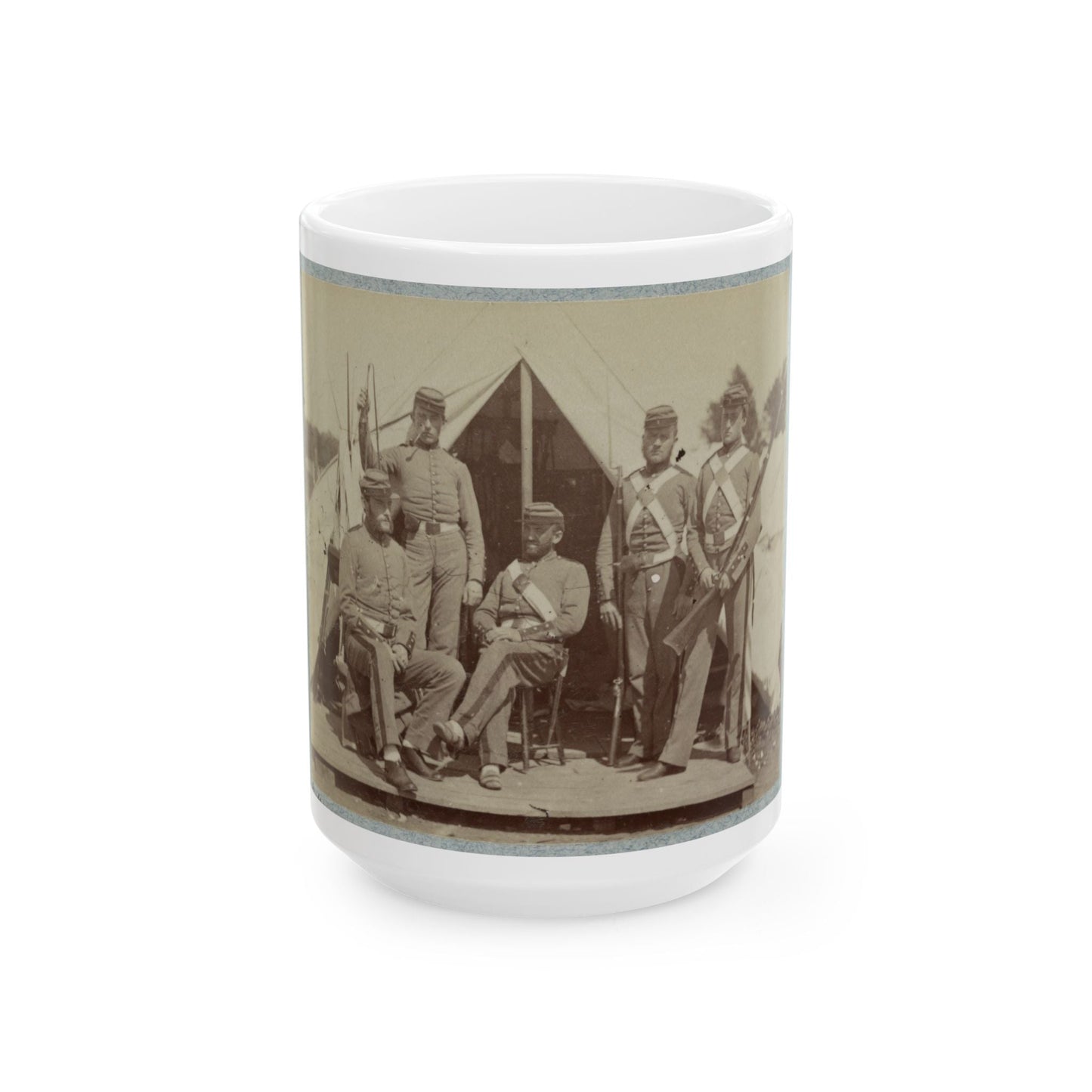 7th New York State Militia, Camp Cameron, D.C., 1861 029 (U.S. Civil War) White Coffee Mug-15oz-The Sticker Space