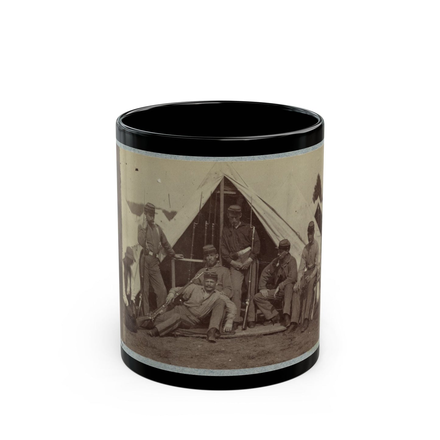 7th New York State Militia, Camp Cameron, D.C., 1861 030 (U.S. Civil War) Black Coffee Mug-11oz-The Sticker Space