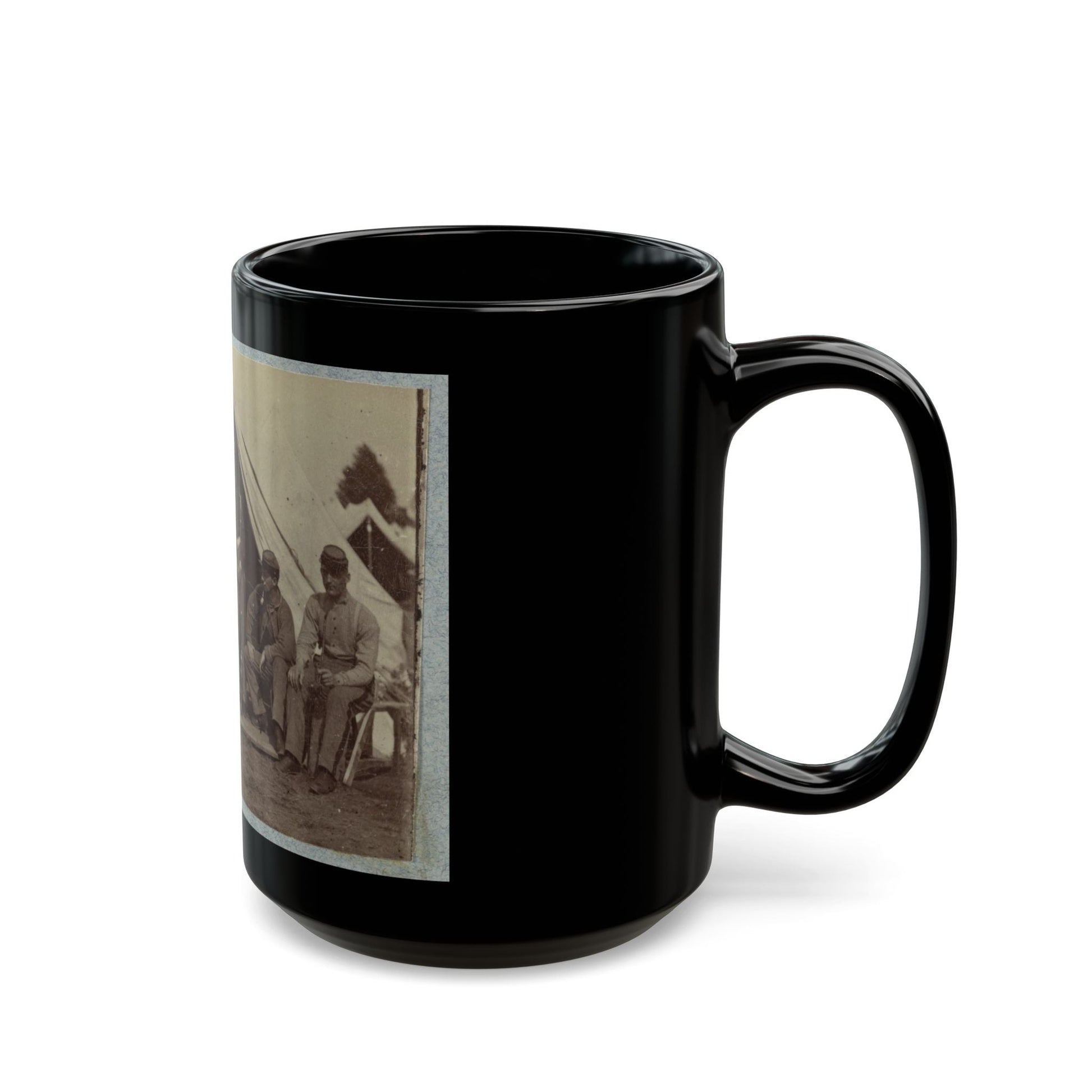 7th New York State Militia, Camp Cameron, D.C., 1861 030 (U.S. Civil War) Black Coffee Mug-The Sticker Space