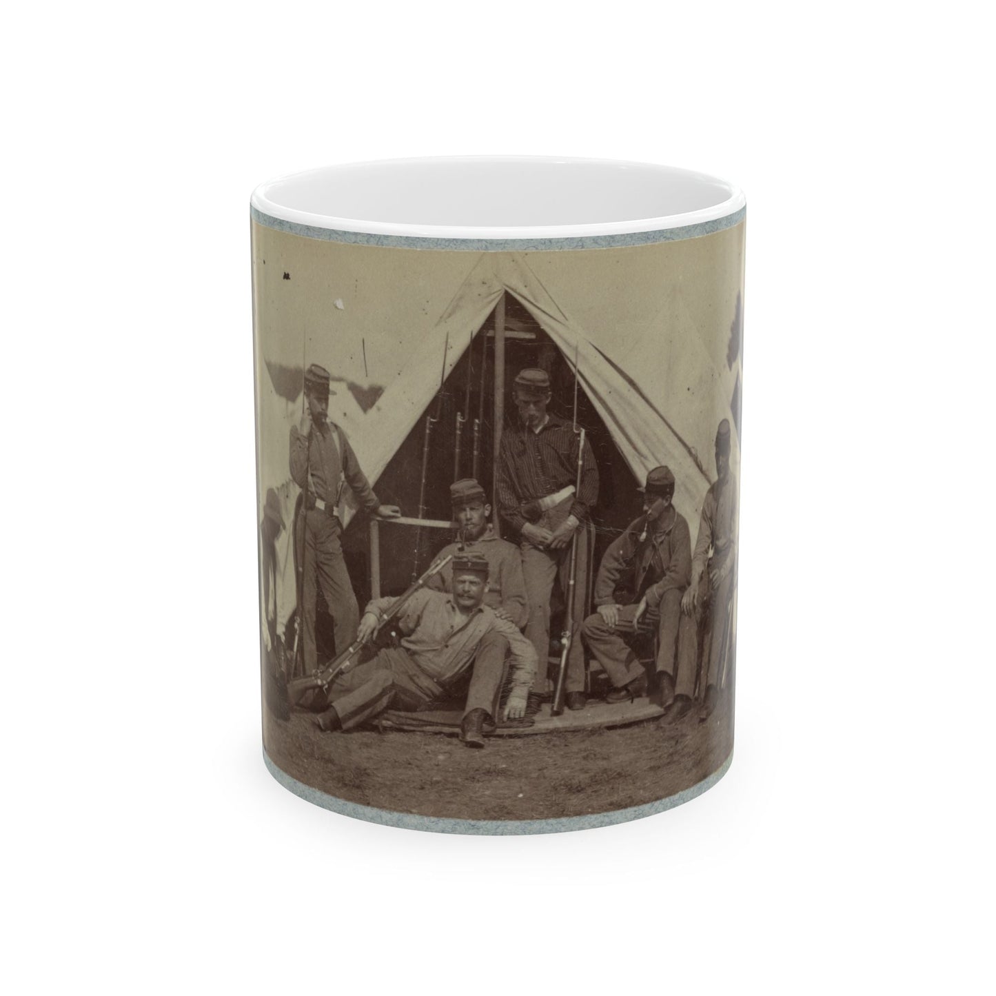 7th New York State Militia, Camp Cameron, D.C., 1861 030 (U.S. Civil War) White Coffee Mug-11oz-The Sticker Space