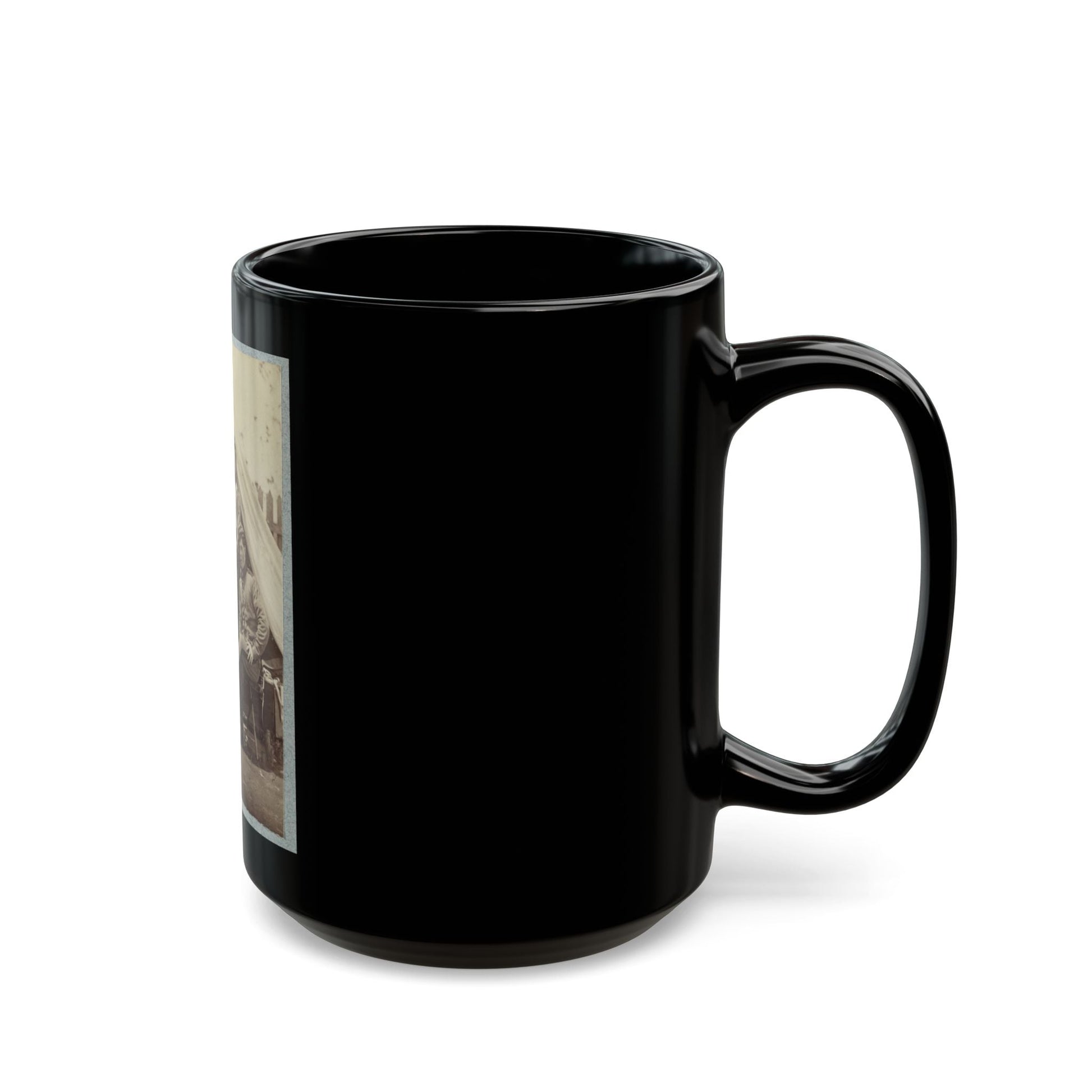 7th New York State Militia, Camp Cameron, D.C., 1861 031 (U.S. Civil War) Black Coffee Mug-The Sticker Space