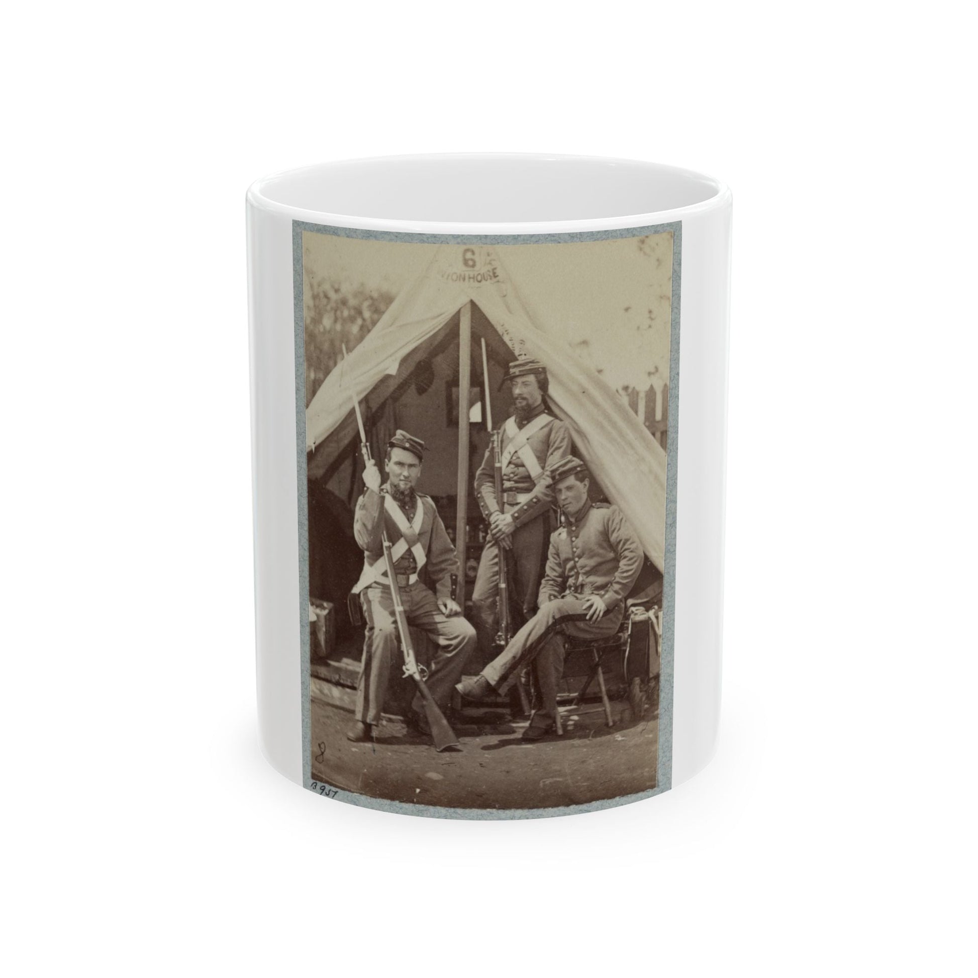 7th New York State Militia, Camp Cameron, D.C., 1861 031 (U.S. Civil War) White Coffee Mug-11oz-The Sticker Space