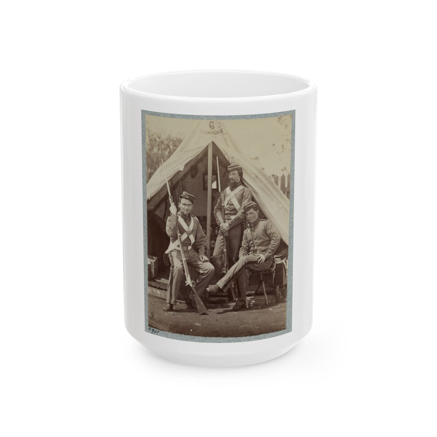 7th New York State Militia, Camp Cameron, D.C., 1861 031 (U.S. Civil War) White Coffee Mug-15oz-The Sticker Space