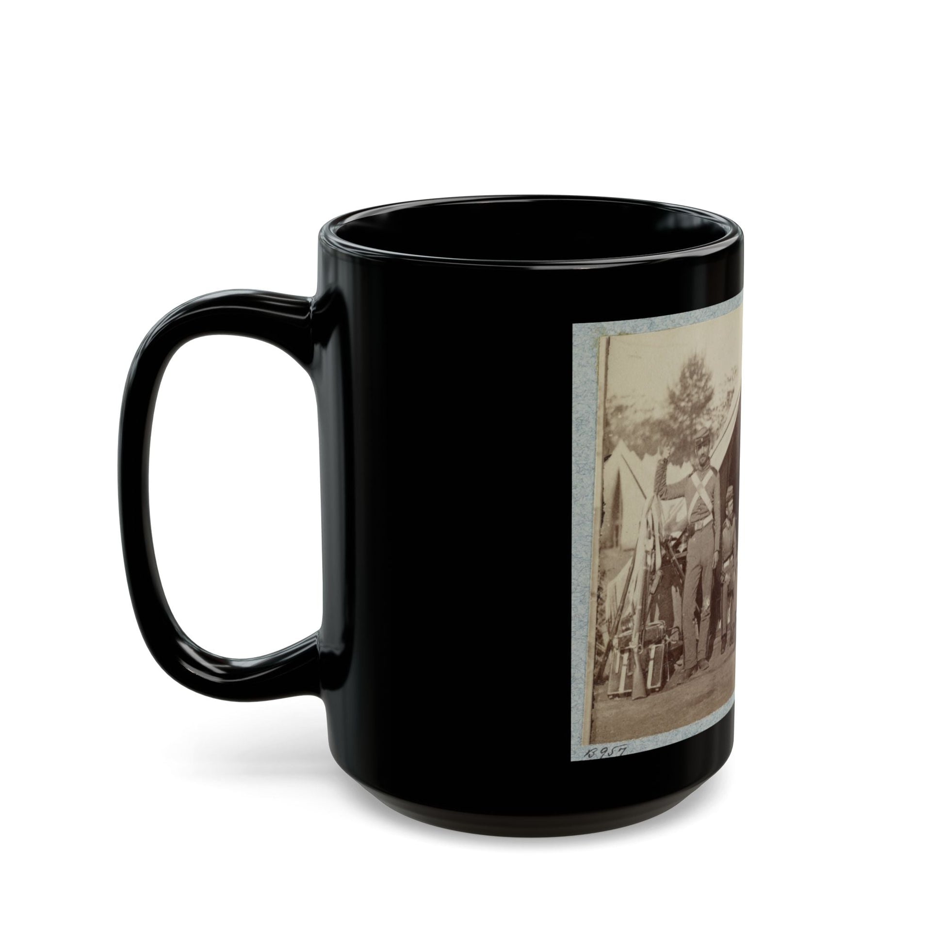 7th New York State Militia, Camp Cameron, D.C., 1861 032 (U.S. Civil War) Black Coffee Mug-The Sticker Space