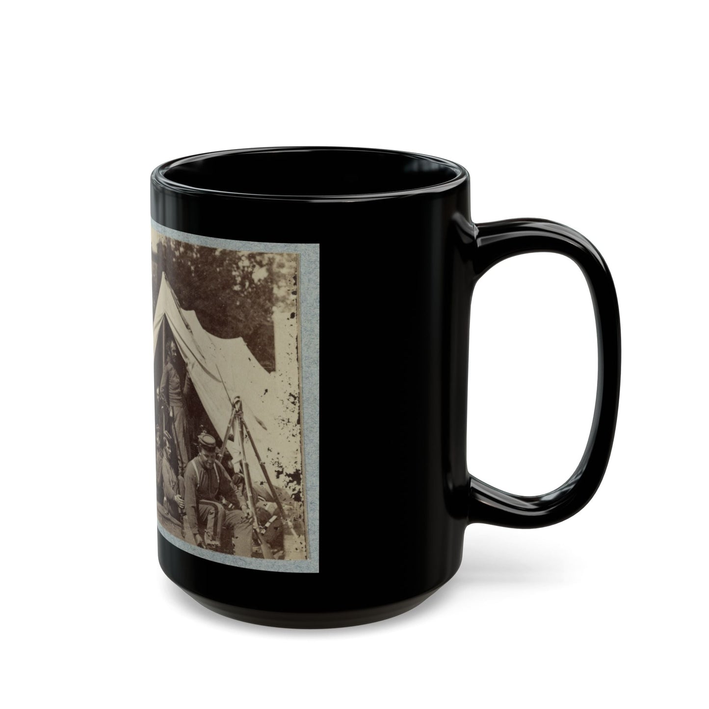 7th New York State Militia, Camp Cameron, D.C., 1861 033 (U.S. Civil War) Black Coffee Mug-The Sticker Space