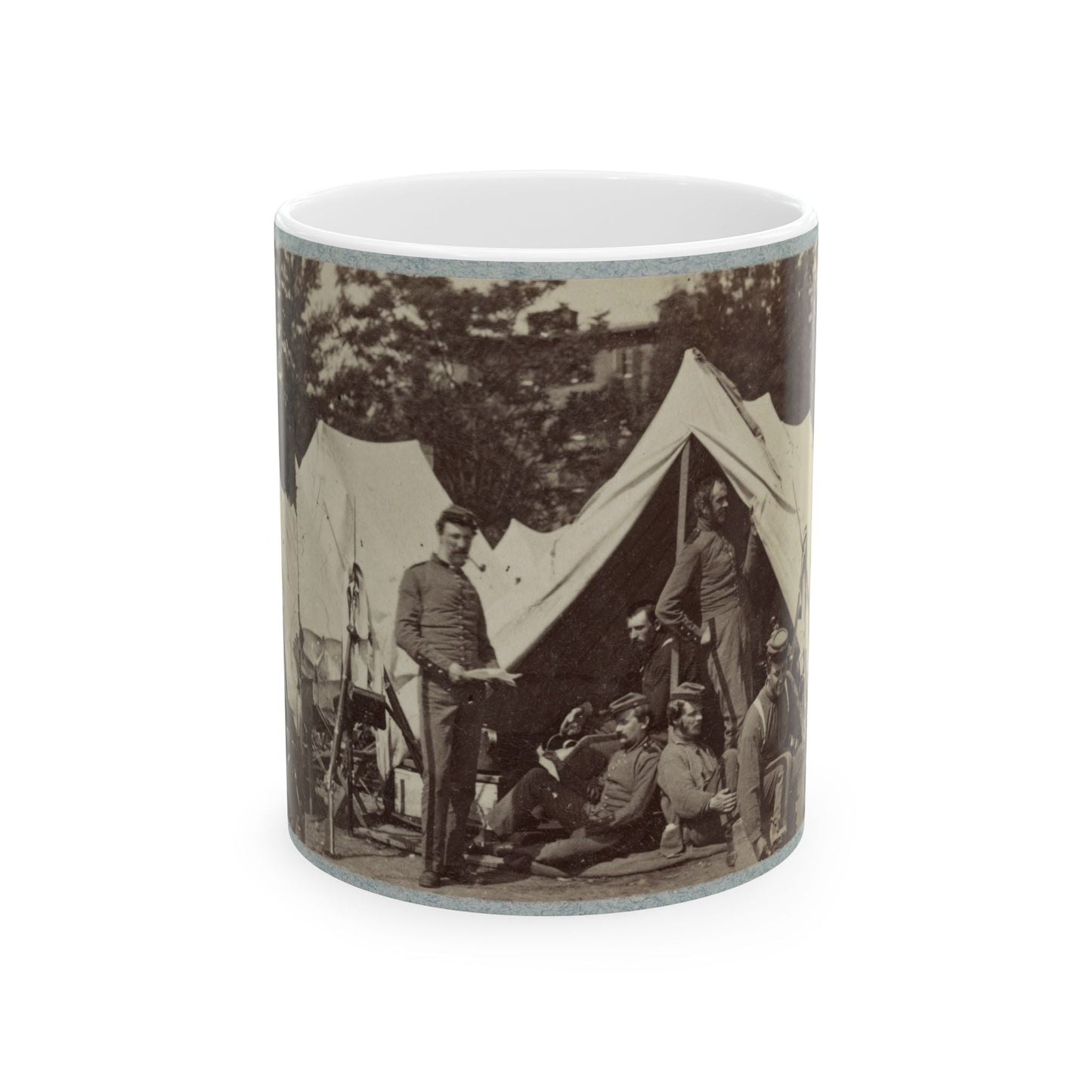 7th New York State Militia, Camp Cameron, D.C., 1861 033 (U.S. Civil War) White Coffee Mug-11oz-The Sticker Space