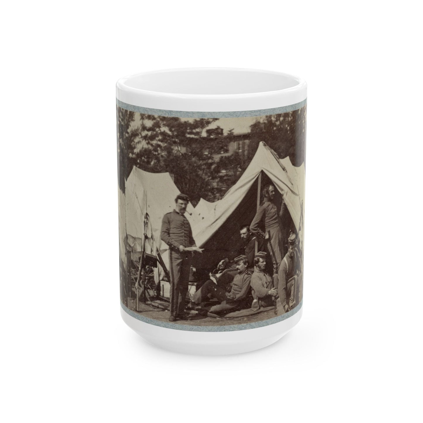 7th New York State Militia, Camp Cameron, D.C., 1861 033 (U.S. Civil War) White Coffee Mug-15oz-The Sticker Space