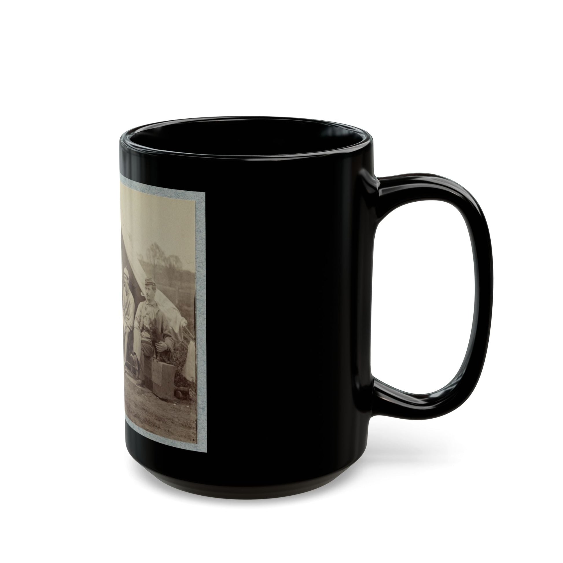 7th New York State Militia, Camp Cameron, D.C., 1861 034 (U.S. Civil War) Black Coffee Mug-The Sticker Space