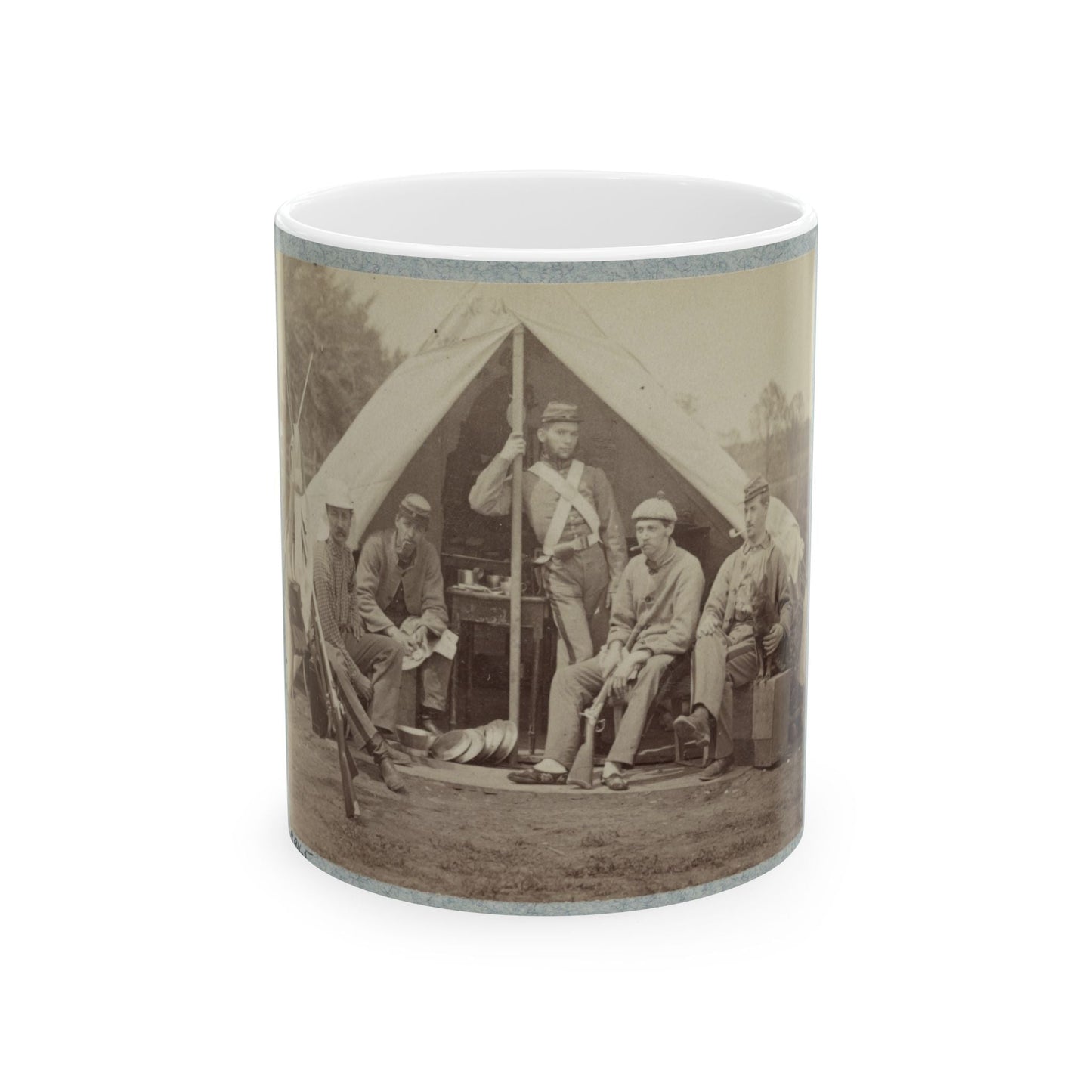 7th New York State Militia, Camp Cameron, D.C., 1861 034 (U.S. Civil War) White Coffee Mug-11oz-The Sticker Space