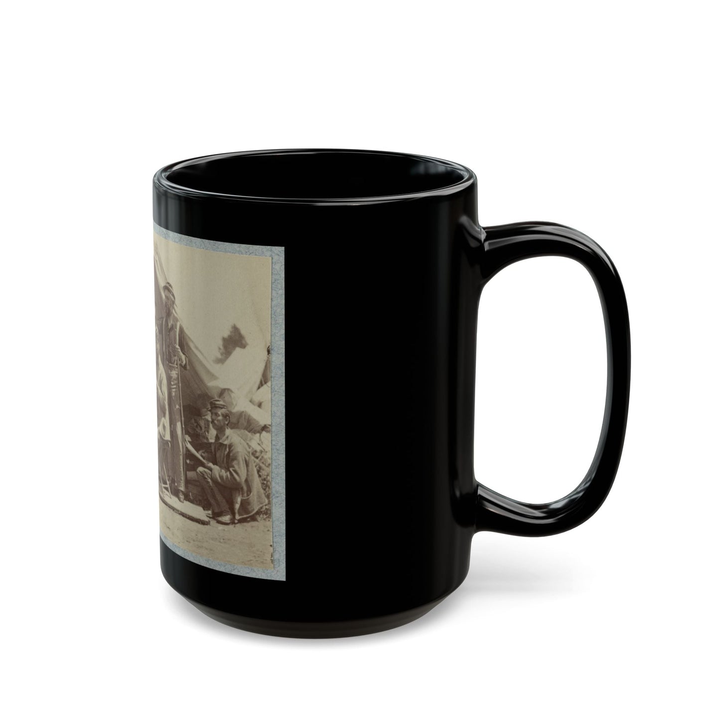 7th New York State Militia, Camp Cameron, D.C., 1861 035 (U.S. Civil War) Black Coffee Mug-The Sticker Space