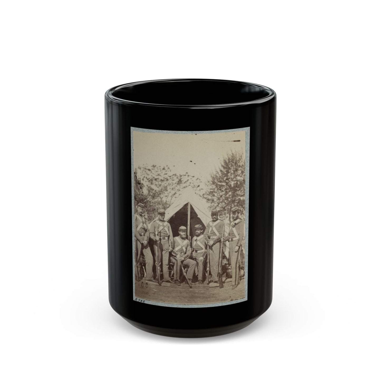 7th New York State Militia, Camp Cameron, D.C., 1861 039 (U.S. Civil War) Black Coffee Mug