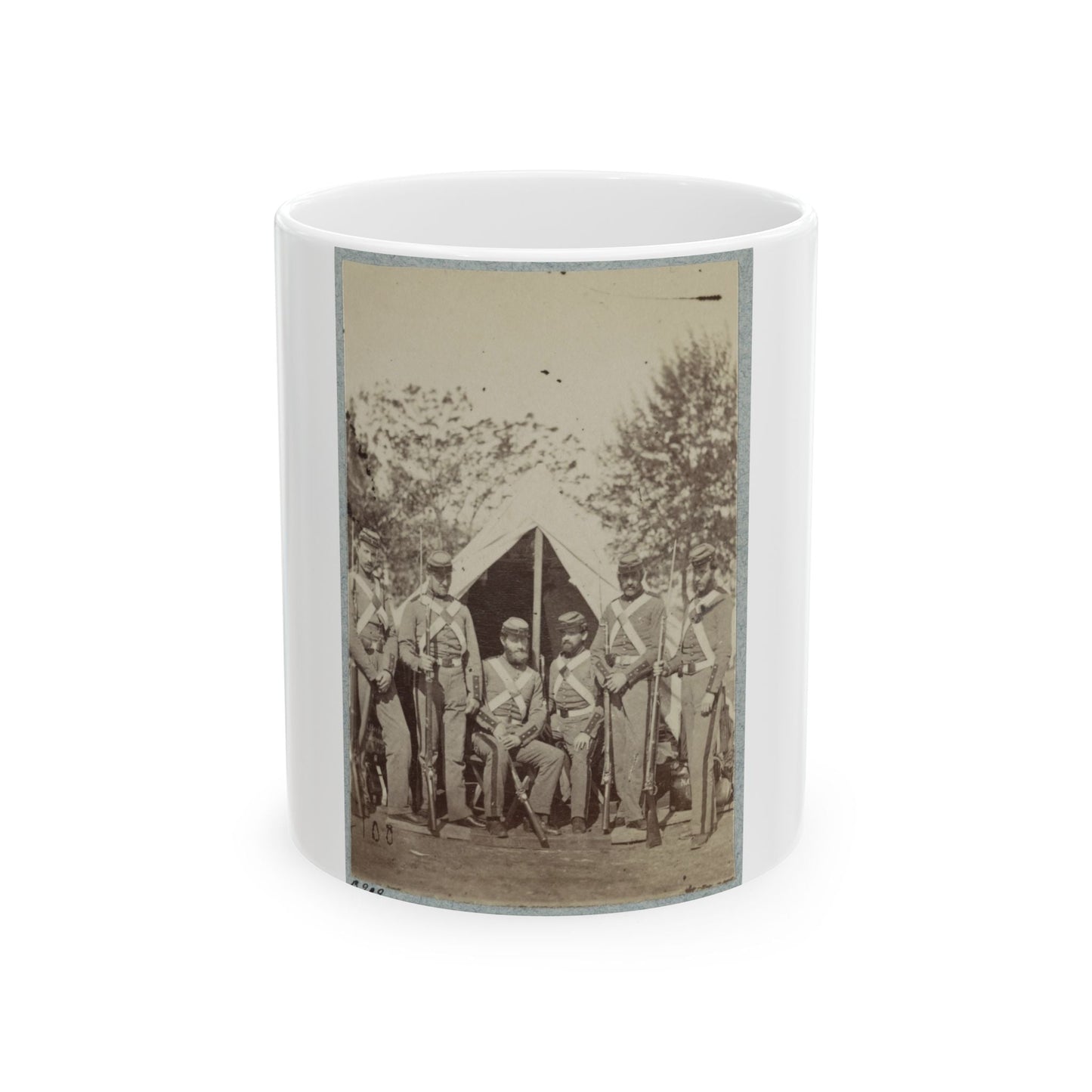 7th New York State Militia, Camp Cameron, D.C., 1861 039 (U.S. Civil War) White Coffee Mug