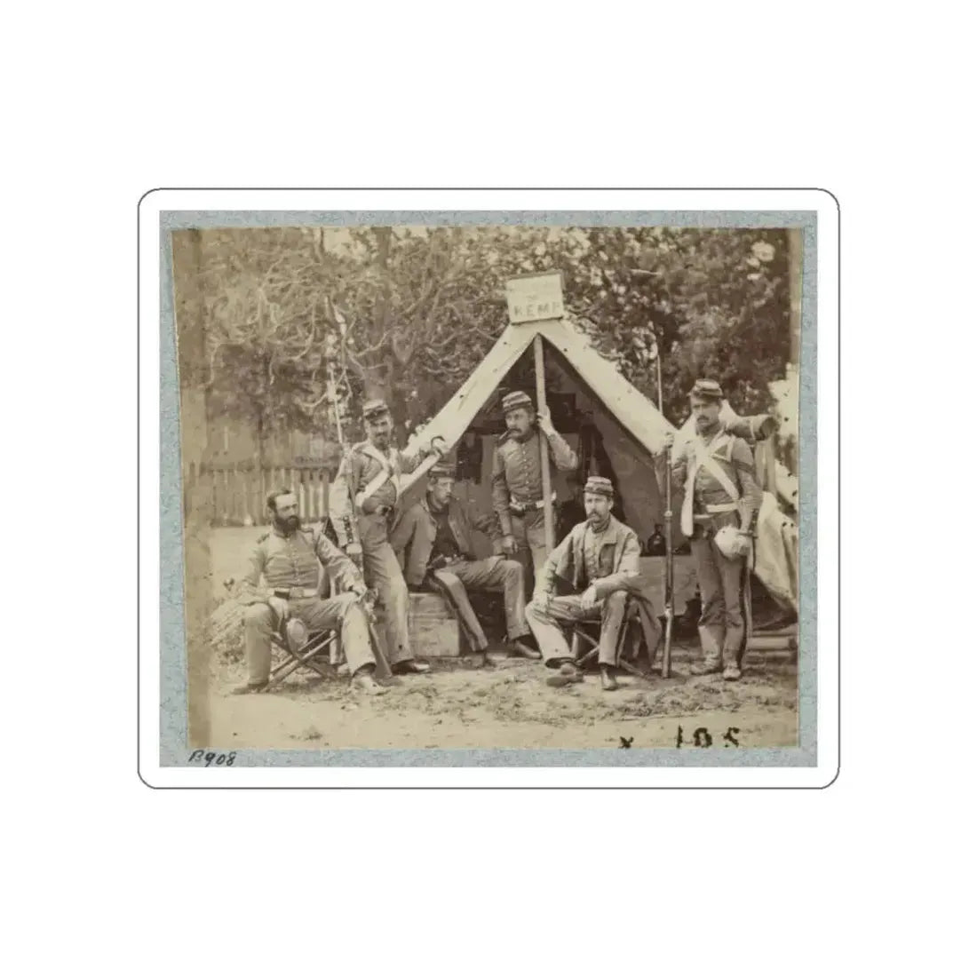 7th New York State Militia, Camp Cameron, D.C., 1861(2) (U.S. Civil War) STICKER Vinyl Die-Cut Decal White Die-Cut 4 Inch - The Sticker Space