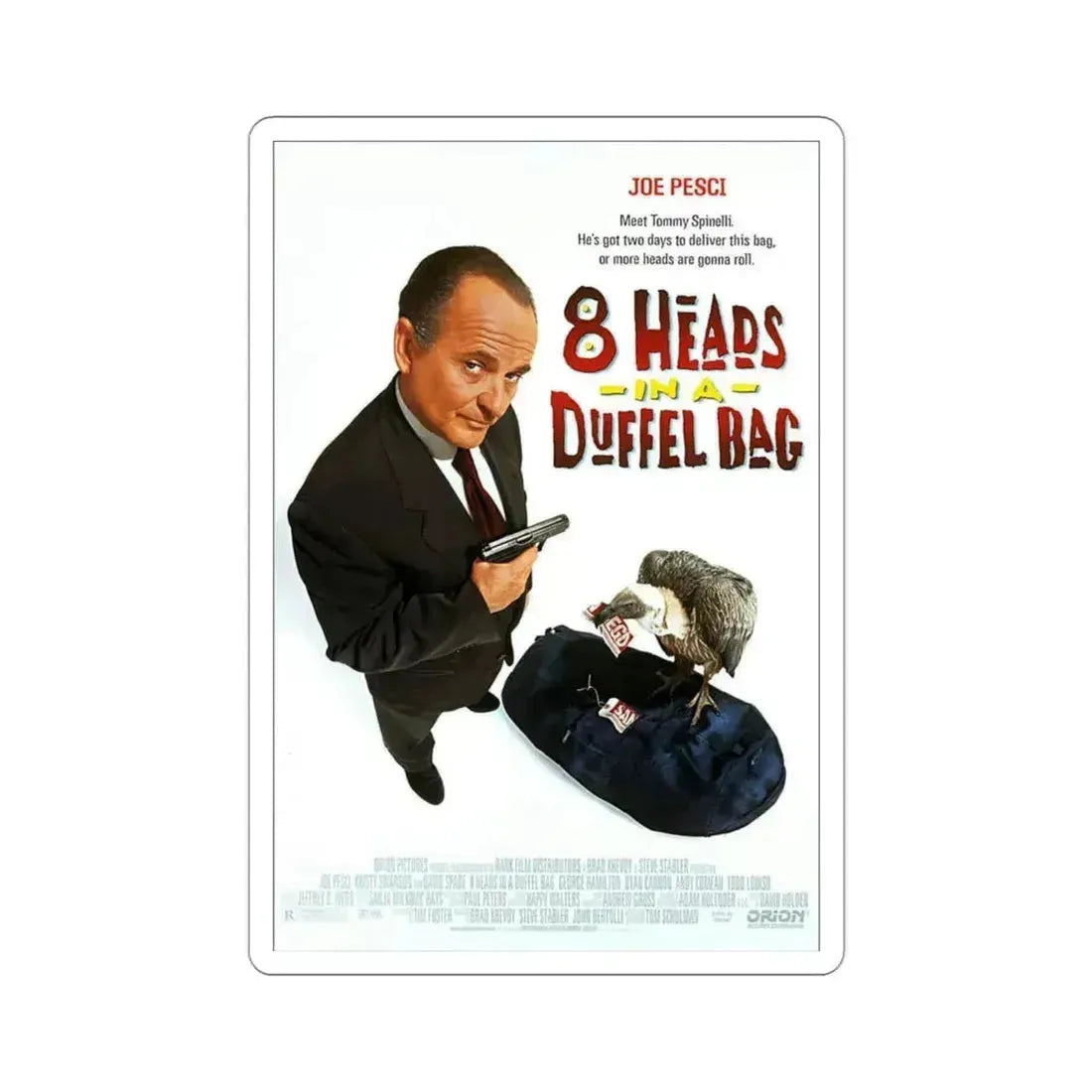 8 Heads In A Duffel Bag 1997 Movie Poster STICKER Vinyl Die-Cut Decal 3 Inch - The Sticker Space