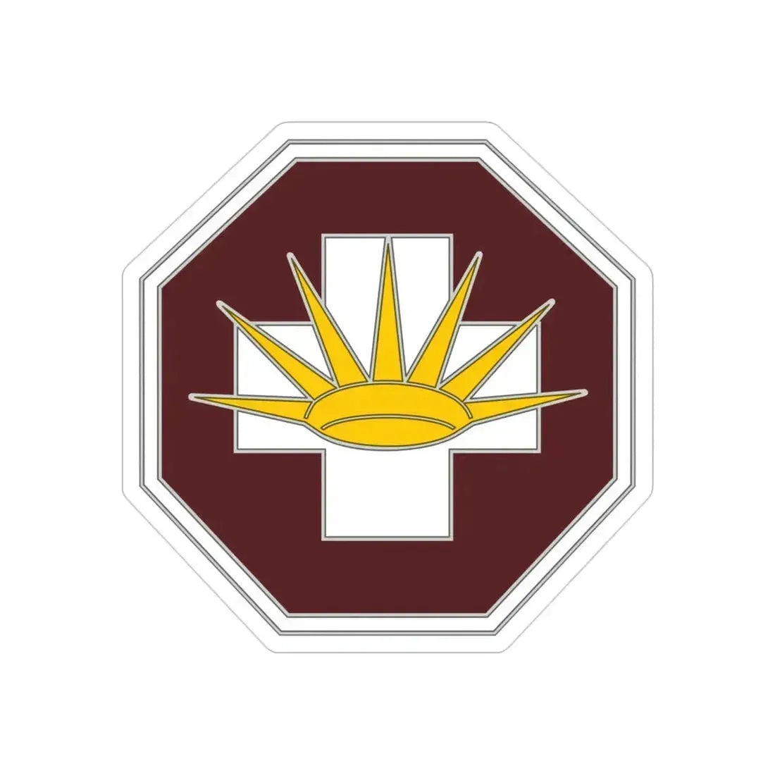 8 Medical Brigade 3 (U.S. Army) REVERSE PRINT Transparent Die-Cut STICKER 3 Inch Die-Cut Transparent - The Sticker Space