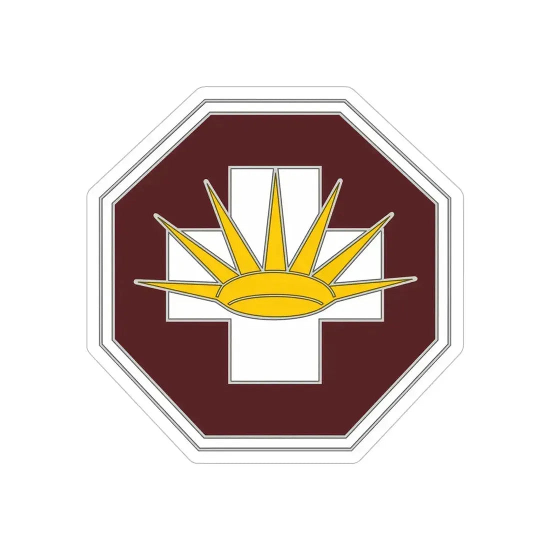 8 Medical Brigade 3 (U.S. Army) REVERSE PRINT Transparent Die-Cut STICKER 5 Inch Die-Cut Transparent - The Sticker Space