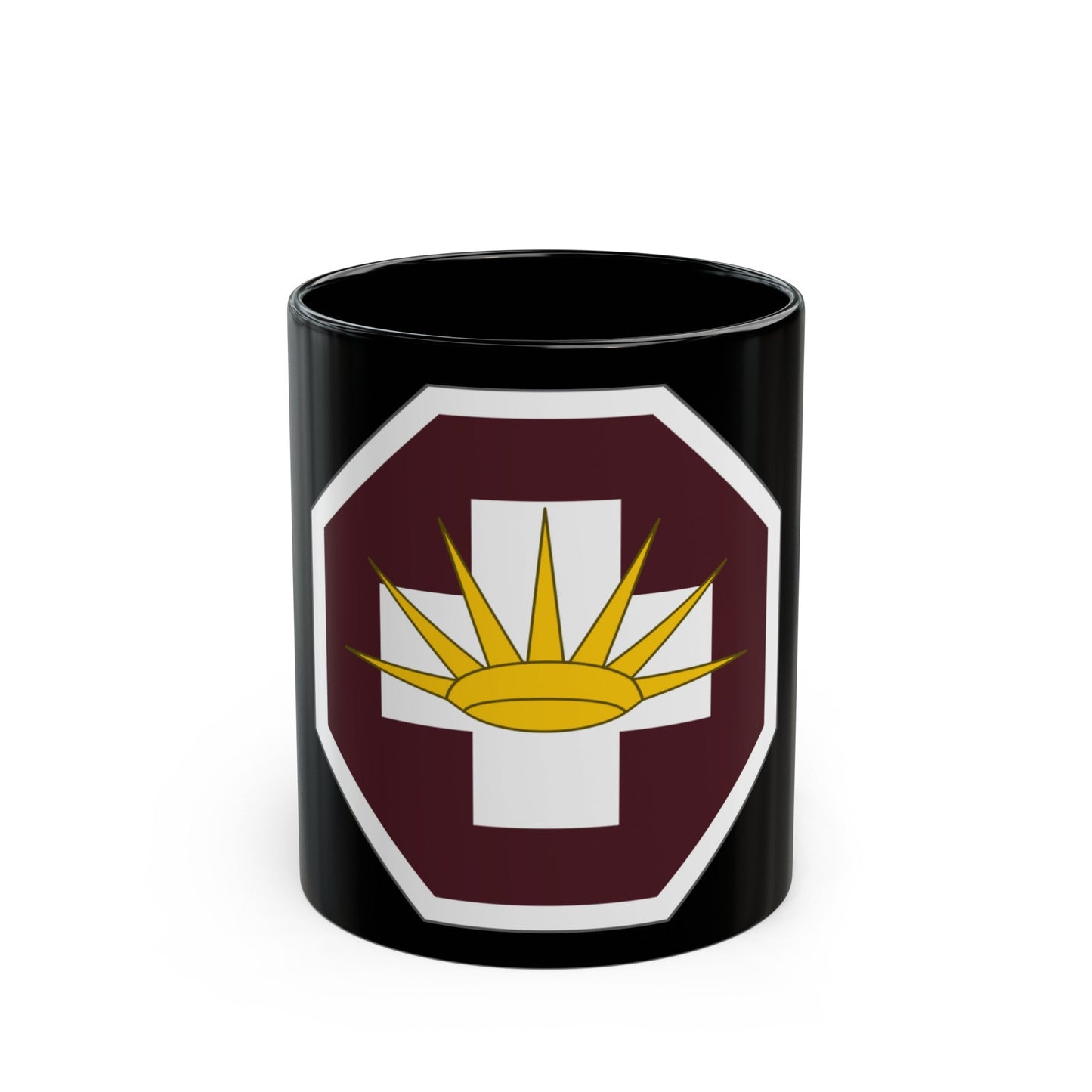 8 Medical Brigade (U.S. Army) Black Coffee Mug-11oz-The Sticker Space