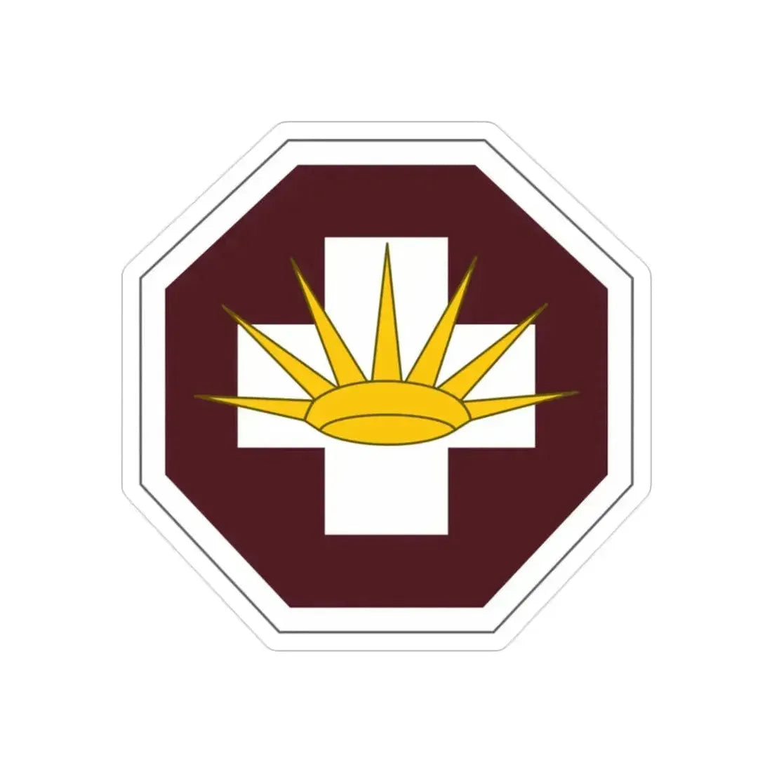 8 Medical Brigade (U.S. Army) REVERSE PRINT Transparent Die-Cut STICKER 2 Inch Die-Cut Transparent - The Sticker Space