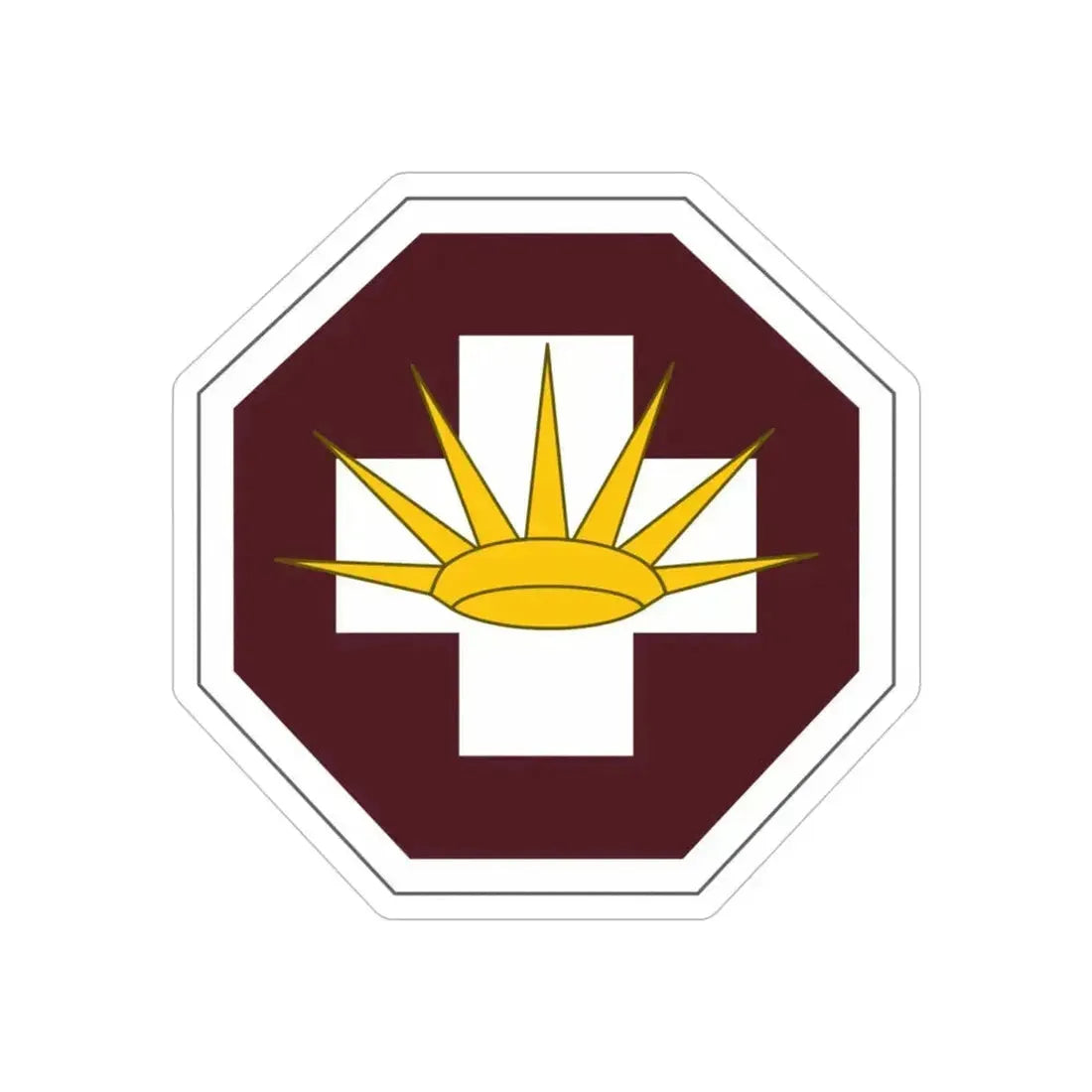 8 Medical Brigade (U.S. Army) REVERSE PRINT Transparent Die-Cut STICKER 4 Inch Die-Cut Transparent - The Sticker Space