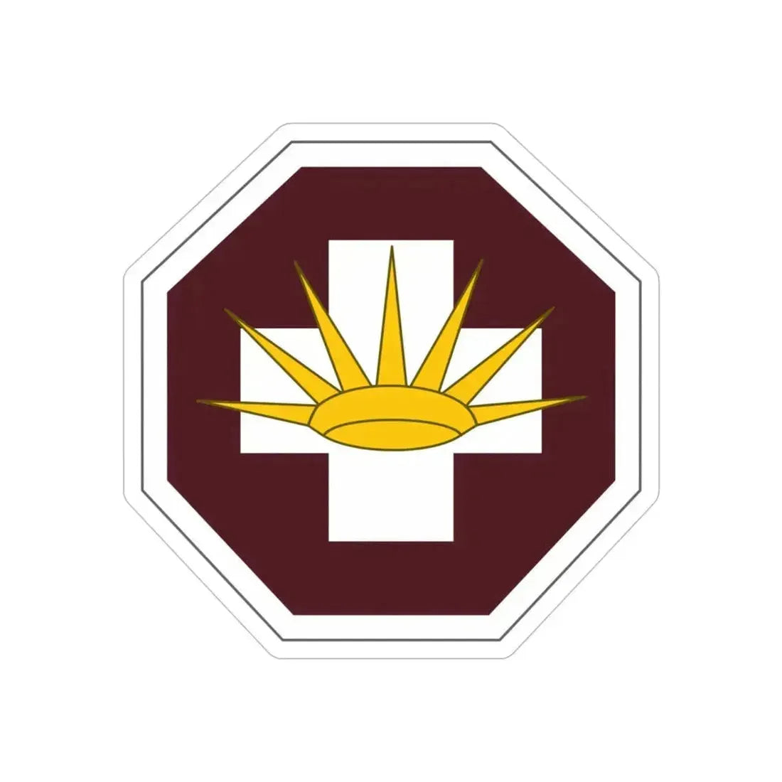 8 Medical Brigade (U.S. Army) REVERSE PRINT Transparent Die-Cut STICKER 5 Inch Die-Cut Transparent - The Sticker Space