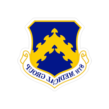 8 Medical Group PACAF (U.S. Air Force) REVERSE PRINT Transparent STICKER-2" × 2"-The Sticker Space