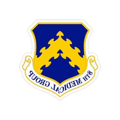 8 Medical Group PACAF (U.S. Air Force) REVERSE PRINT Transparent STICKER-3" × 3"-The Sticker Space