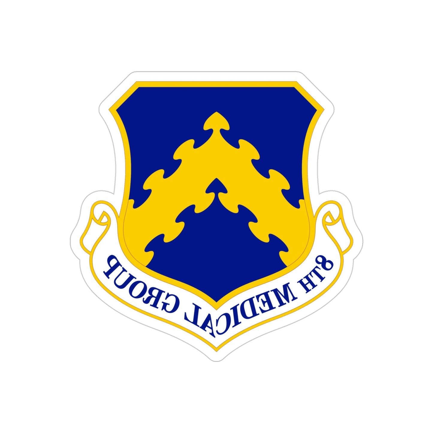 8 Medical Group PACAF (U.S. Air Force) REVERSE PRINT Transparent STICKER-4" × 4"-The Sticker Space