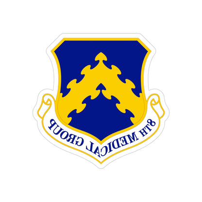 8 Medical Group PACAF (U.S. Air Force) REVERSE PRINT Transparent STICKER-4" × 4"-The Sticker Space